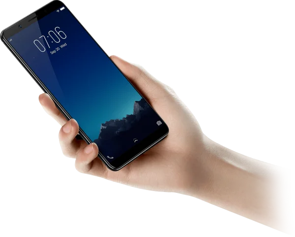 Hand Holding Black Smartphone PNG