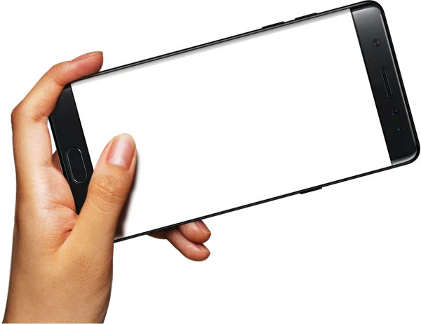 Hand Holding Black Smartphone PNG Transparent