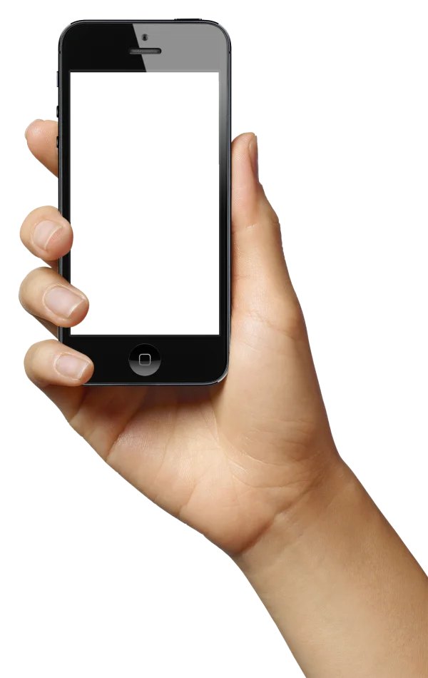 Hand Holding Black Smartphone PNG Transparent