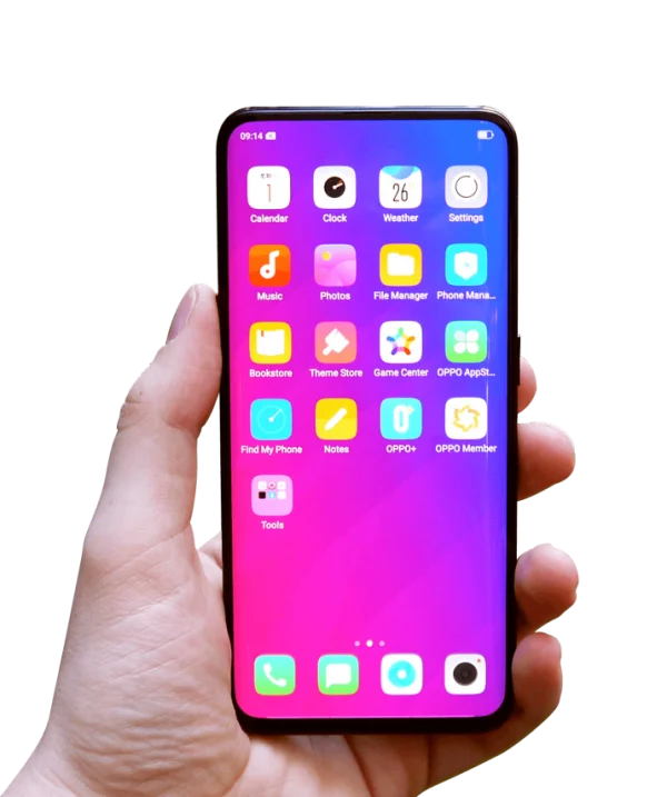 Hand Holding Modern Smartphone with Apps PNG