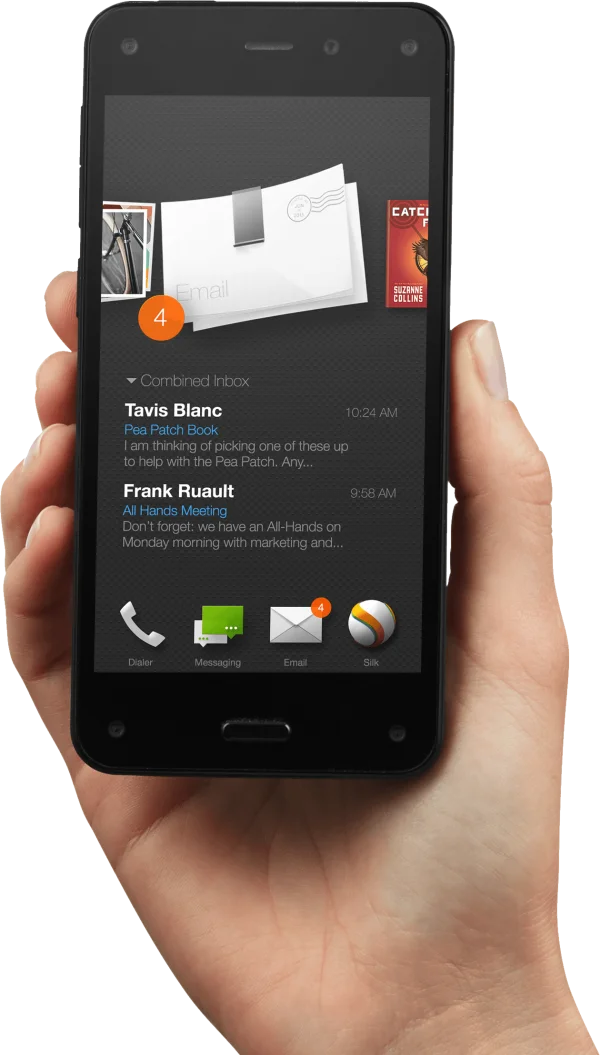 Hand Holding Black Smartphone with Email Inbox PNG Transparent