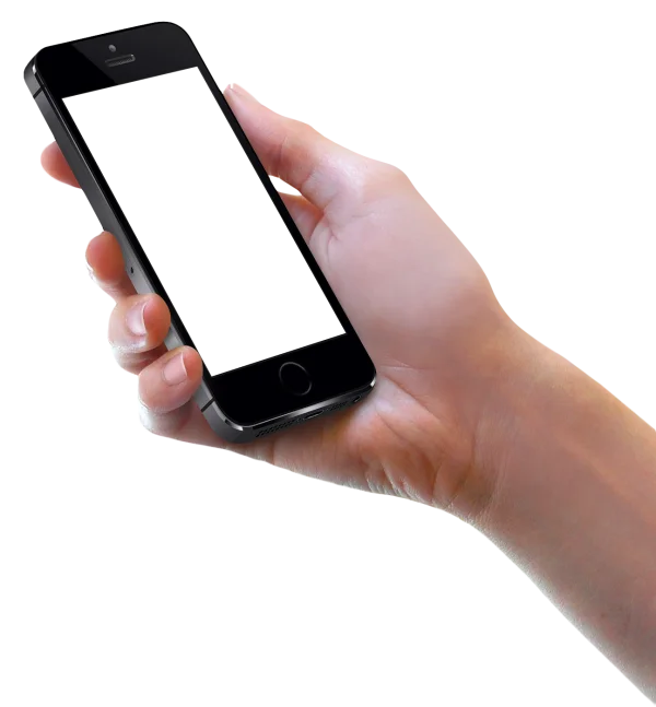 Hand Holding Black Smartphone PNG Transparent Background