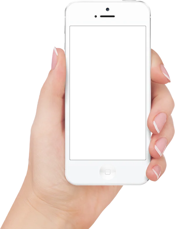 Hand Holding White Smartphone PNG Transparent