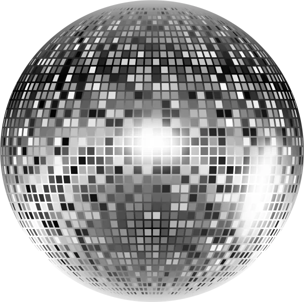 Grayscale Disco Ball PNG Transparent Background
