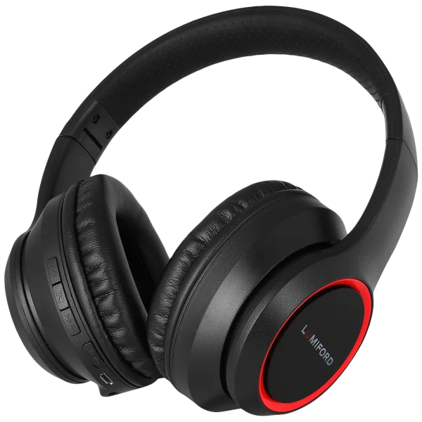 Black and Red Wireless Headphones PNG Transparent Background