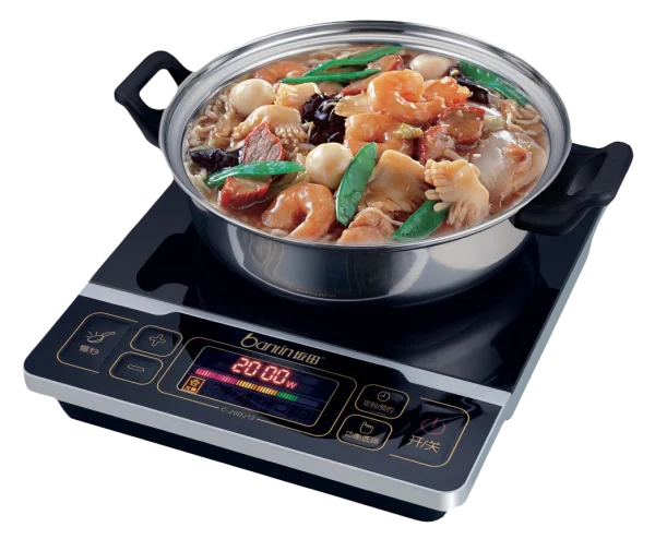 Hot Pot Cooker on Induction Cooktop PNG Transparent Background