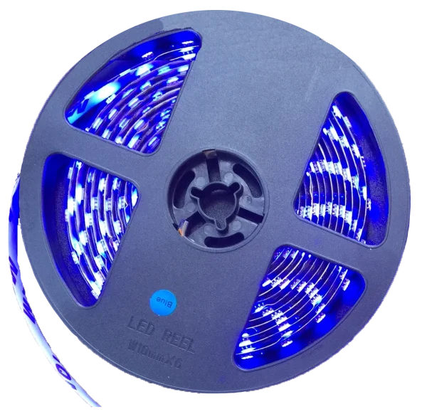 Blue LED Strip Light on Reel PNG Transparent Background
