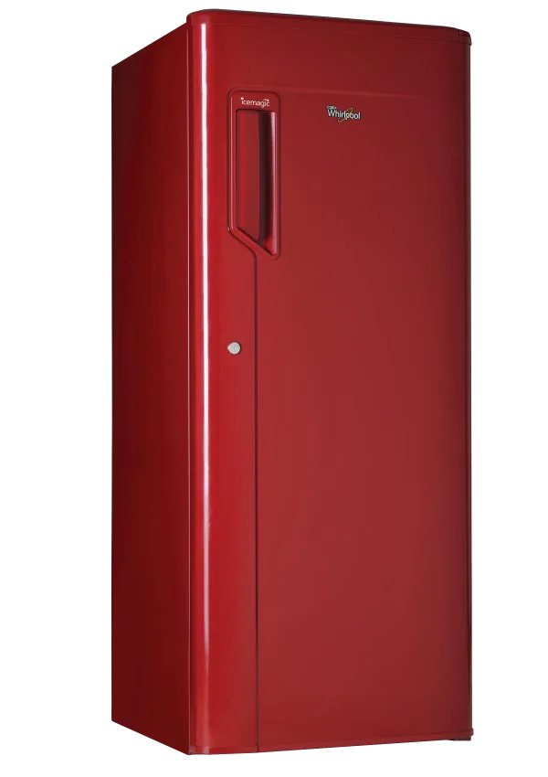 Red Whirlpool Refrigerator PNG Transparent Background