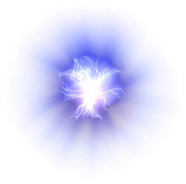 Blue Electric Energy Ball PNG Transparent Background