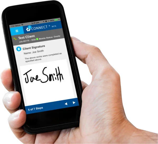 Hand Holding Smartphone Digital Signature PNG