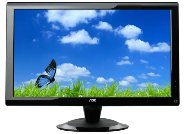Computer Monitor Displaying Nature Scene PNG