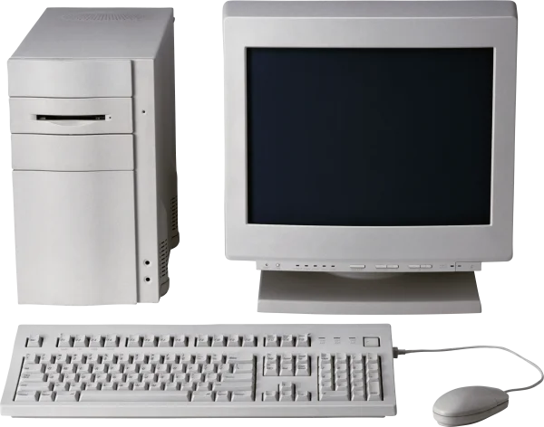 Vintage Desktop Computer Setup PNG Transparent