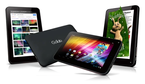 Multiple GoTab Tablets Displaying Content