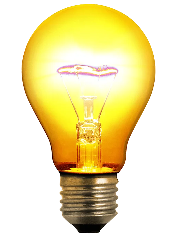 Bright Lit Incandescent Light Bulb PNG Transparent Background