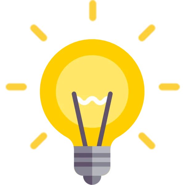 Glowing Lightbulb Icon PNG Transparent
