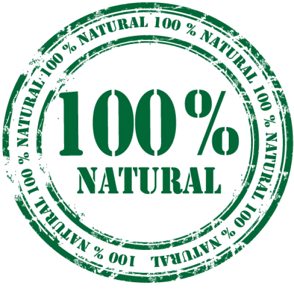 100% Natural Green Stamp PNG
