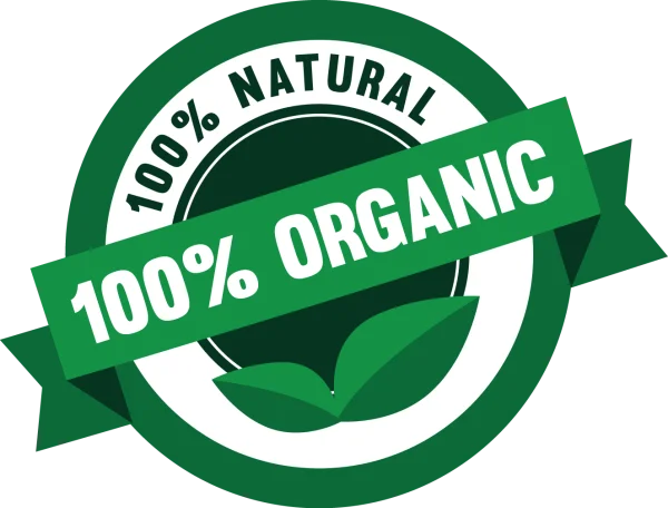 100% Natural Organic Badge PNG Transparent Background