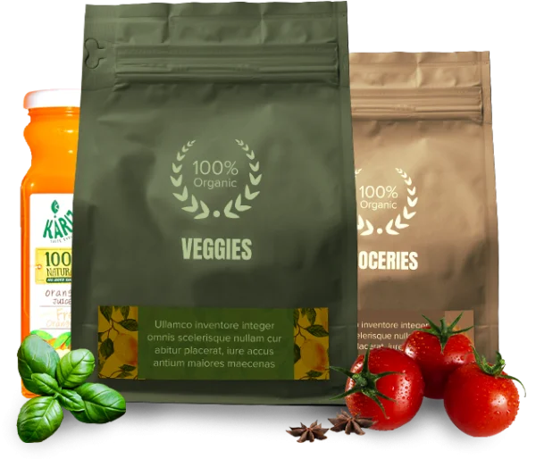 Organic Food Packaging and Fresh Produce PNG