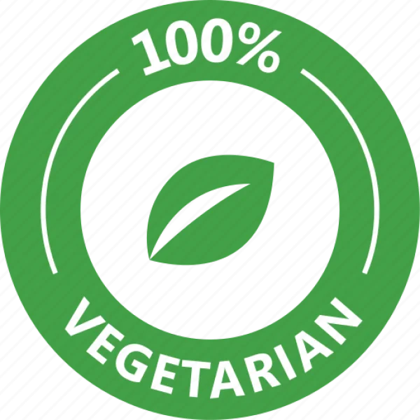 100% Vegetarian Badge PNG Transparent Background