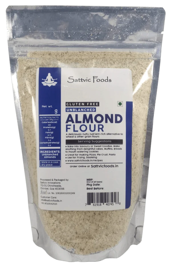 Sattvic Foods Unblanched Almond Flour Pouch PNG