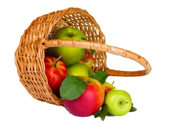 Basket of Apples PNG Transparent Background