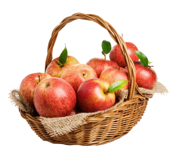 Red Apples in a Basket Transparent PNG