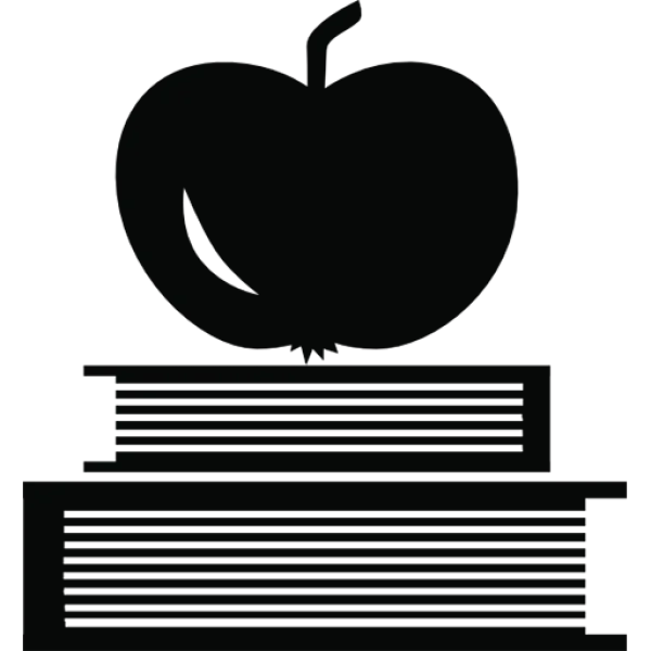 Apple on Books Education Icon PNG Transparent