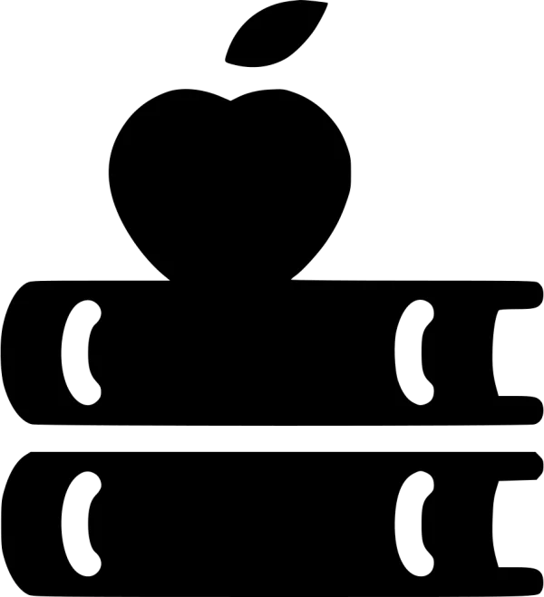 Education Books and Apple Icon PNG Transparent