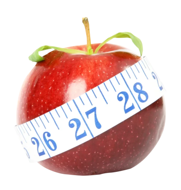 Red Apple with Measuring Tape PNG Transparent