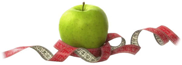 Green Apple with Measuring Tape PNG Transparent Background