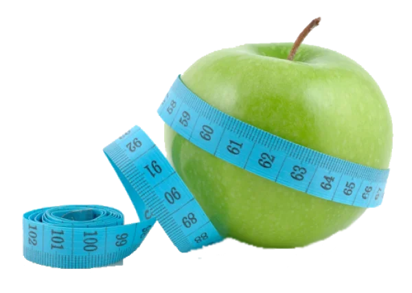 Green Apple and Measuring Tape PNG Transparent Background