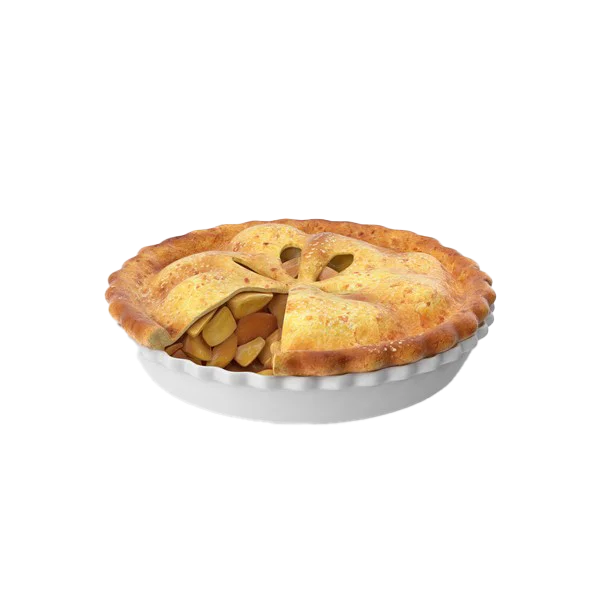 Apple Pie with Heart Cutout PNG Transparent Background
