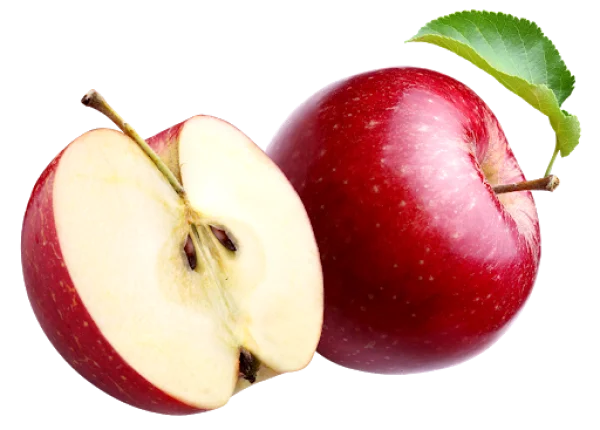 Red Apple Whole and Half PNG Transparent Background