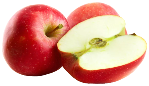 Red Apples Whole and Halved PNG Transparent Background