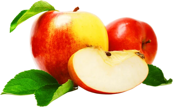 Fresh Red and Yellow Apples with Slice PNG