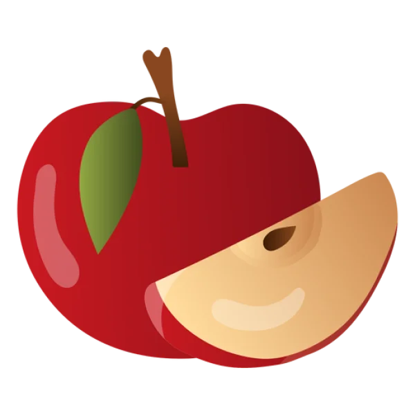 Red Apple with Slice PNG Transparent Background