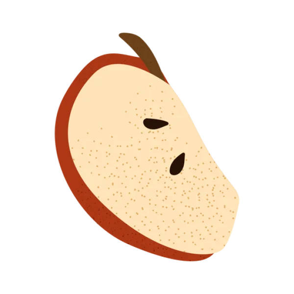 Stylized Pear Slice PNG Transparent Background