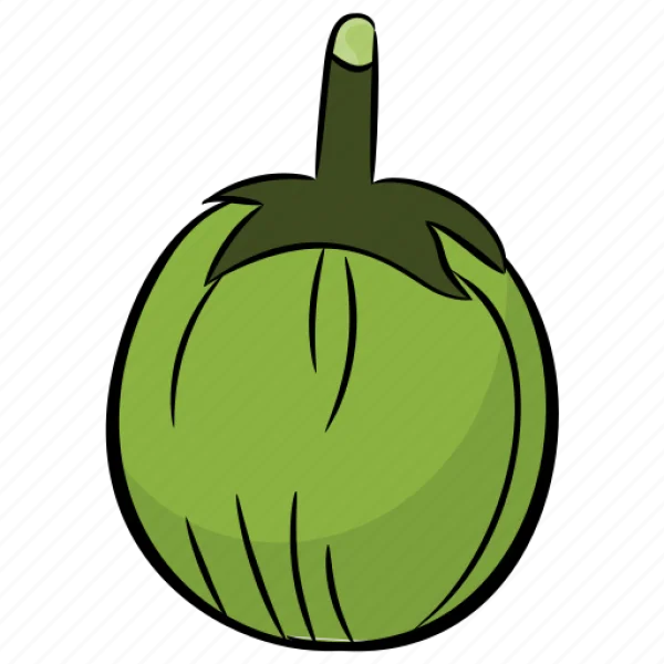 Green Eggplant Cartoon PNG Transparent Background