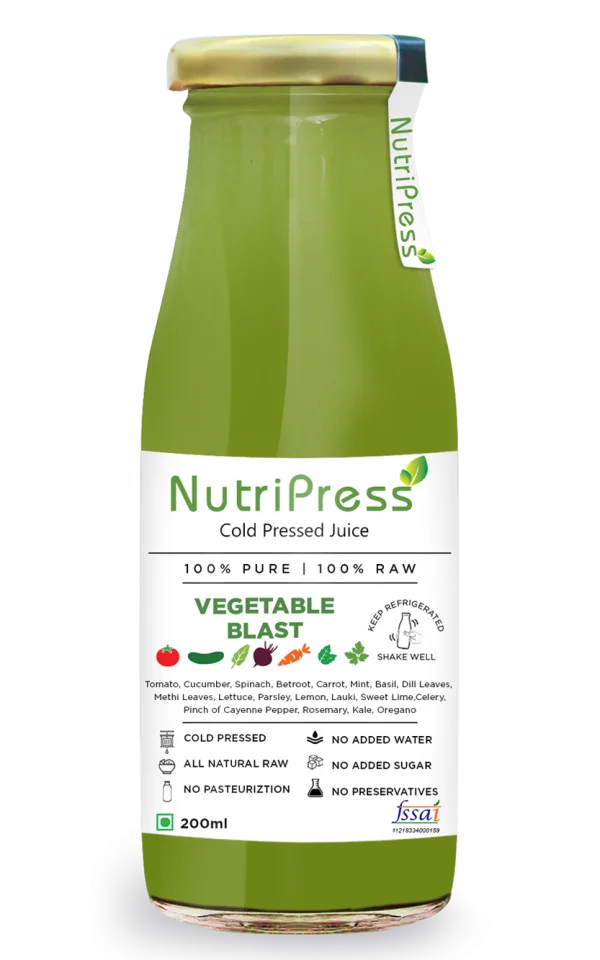 NutriPress Vegetable Blast Cold Pressed Juice Bottle PNG