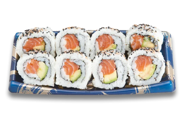 Salmon Avocado Sushi Rolls PNG Transparent
