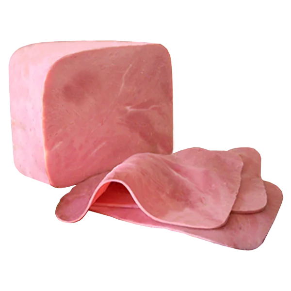 Cooked Ham Block and Slices PNG Transparent