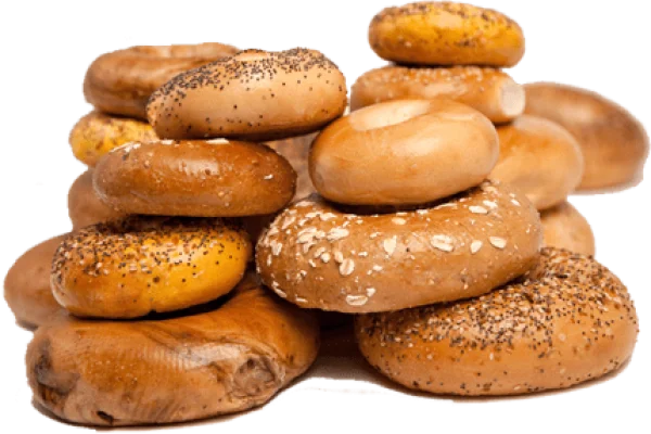 Assorted Bagels Stack PNG Transparent Background