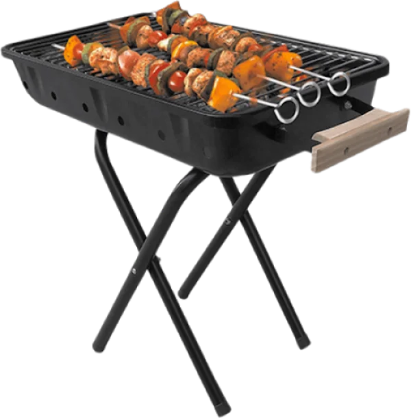 Portable BBQ Grill with Kebabs PNG