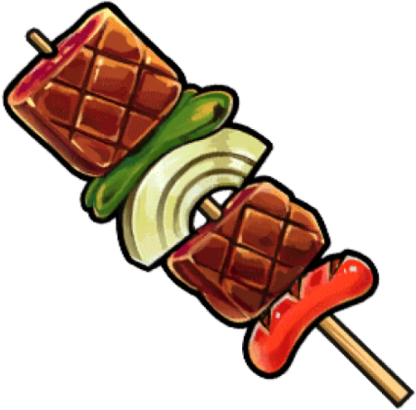 Grilled Meat and Vegetable Skewer PNG Transparent Background