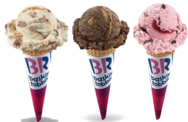 Baskin Robbins Ice Cream Cones Variety PNG