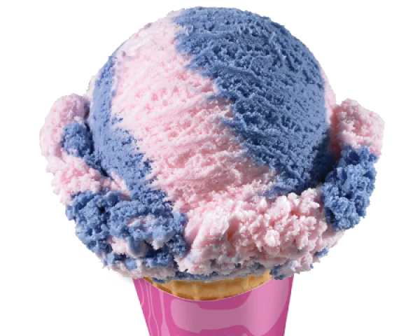 Pink and Blue Swirled Ice Cream Scoop PNG