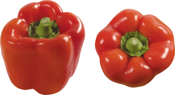 Two Red Bell Peppers PNG Transparent Background