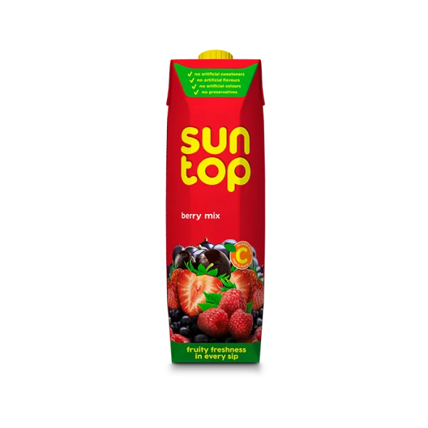 Sun Top Berry Mix Juice Carton PNG Transparent Background