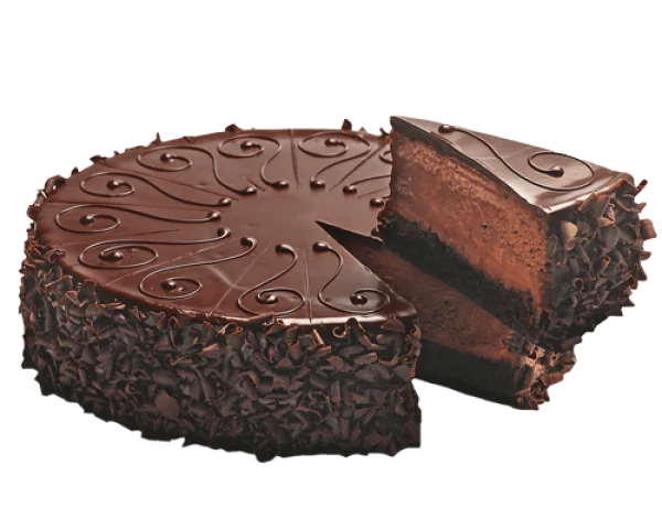Chocolate Fudge Cake with Slice PNG Transparent