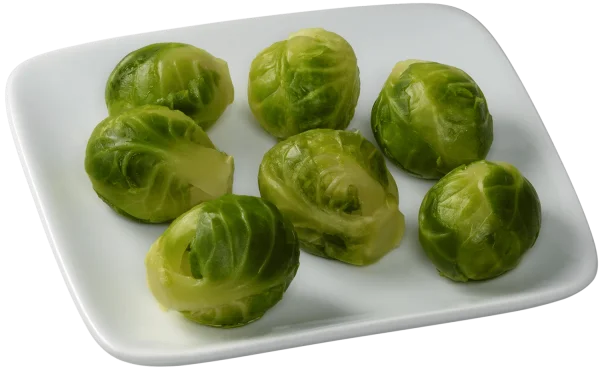 Cooked Brussels Sprouts on Plate PNG Transparent